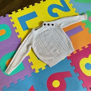 Sz 3T oatmeal / heather cream long sleeve knit sweater